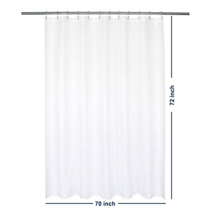 Barossa Design 70x72 Fabric Shower Curtain Liner Pure White | Soft Microfiber Cloth, Waterproof, Hotel Quality, Machine Washable, 70W x 72H for Bathroom/Tub - color: Pure White, size: 70"W x 72"L (Pack of 1)