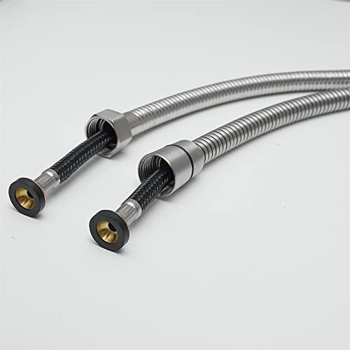 Shower Hose, 59 Inch, Stainless Steel, Silver, 1.5-Meters, No Leak, Standard Hand Shower Compatible - color: Brushed Nickel