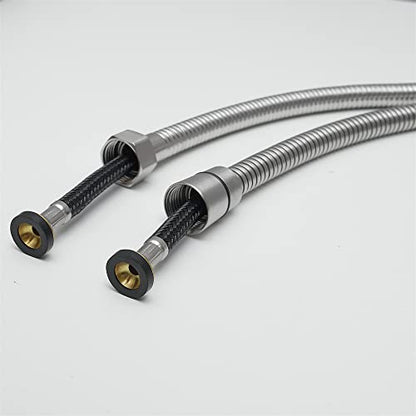 Shower Hose, 59 Inch, Stainless Steel, Silver, 1.5-Meters, No Leak, Standard Hand Shower Compatible - color: Brushed Nickel
