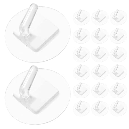 COHEALI Strong Adhesive Wall Hooks for Hanging Towels, Self-Adhesive Waterproof Hooks for Bathroom and Kitchen, 20pcs Set, No Drilling Required, Sturdy Home Storage Solution