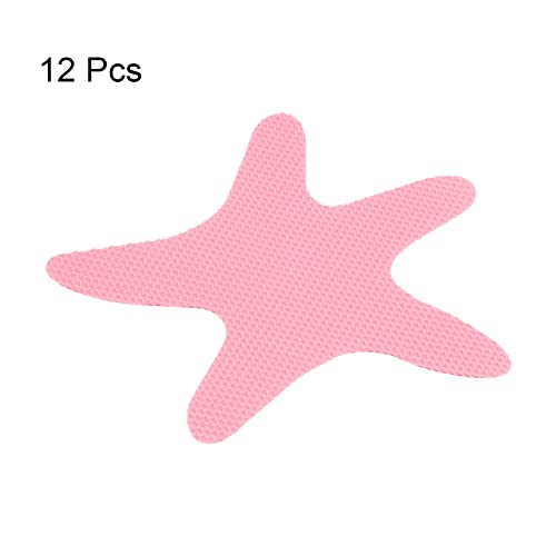 HARFINGTON 12pcs Non Slip Bathtub Stickers Bath Shower Floor 3.86" Anti-Slip Sticker Tape Starfish Style Decals for Bathroom Kitchen Bathtub Treads Stairs, Pink - color: Pink