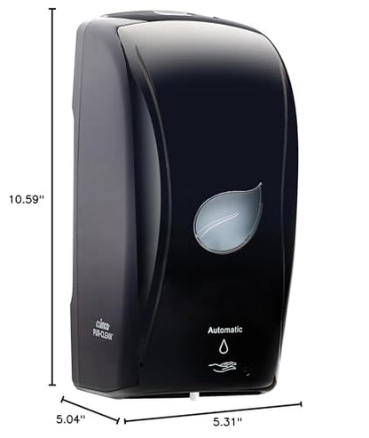 Winco 1000ml Black Pur-Clean Automatic Liquid Soap Dispenser | Automatic dispensing, Adjustable settings, Refillable chamber, Easy mounting - color: Black, style: Auto Liquid