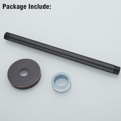 RANDOM Straight Shower Arm with Flange Oil Rubbed Bronze 12 Inches Ceiling Mount Shower Head Extension Arm Ceiling-Mounted For Fixed Shower Head.RD-91038-12-ORB - color: 12″Oil Rubbed Bronze(Round Flange)