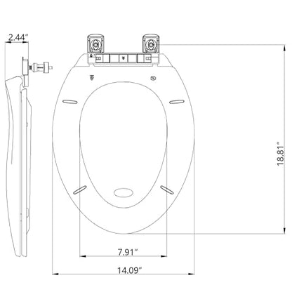Elongated Toilet Seat with Slow Close & Quiet Close, 19 Inch Never Loosen Durable Lid, Polypropylene Easy to Install & Clean, White - color: White, Standard style, size: Elongated (19″)