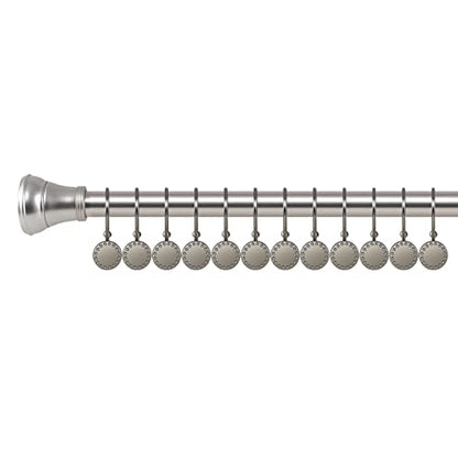 Utopia Alley Shower Hooks - Double Shower Curtain Rings for Bathroom - Rust Proof Shower Curtain Hooks for Shower Curtain, Liner - Shower Curtain Rings with Crystal Design - Set of 12, Brushed Nickel - color: Brushed Nickel