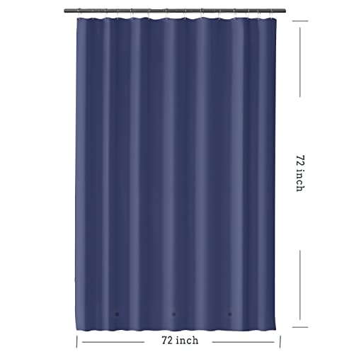 Shower Curtain Liner 72 x 72, Plastic Waterproof 4G Lightweight Shower Liner for Bathroom, with Grommets Holes and 3 Heavy Duty Magnetic Weights - color: Classic Blue