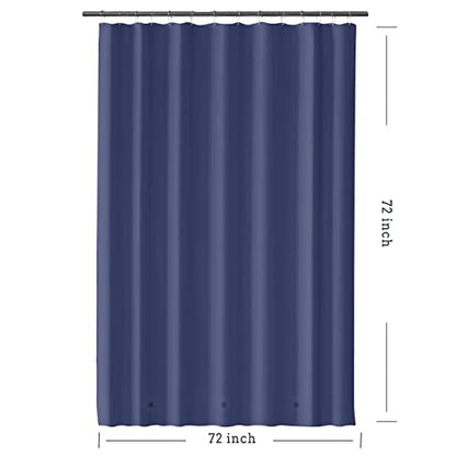 Shower Curtain Liner 72 x 72, Plastic Waterproof 4G Lightweight Shower Liner for Bathroom, with Grommets Holes and 3 Heavy Duty Magnetic Weights - color: Classic Blue