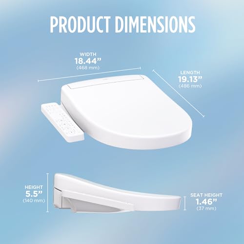 TOTO® WASHLET® S2 Electronic Bidet Toilet Seat with Instantaneous Water Heating, PREMIST and EWATER+ Wand Cleaning, Round, Cotton White - SW3345#01 - color: Cotton White, size: Round