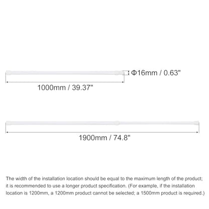 uxcell Tension Curtain Rod, Adjustable 39 to 75 inches, 0.51" Dia White Spring Tension Rod No Drilling Expandable Tension Rod for Doorway, Kitchen - size: 39-75 inch