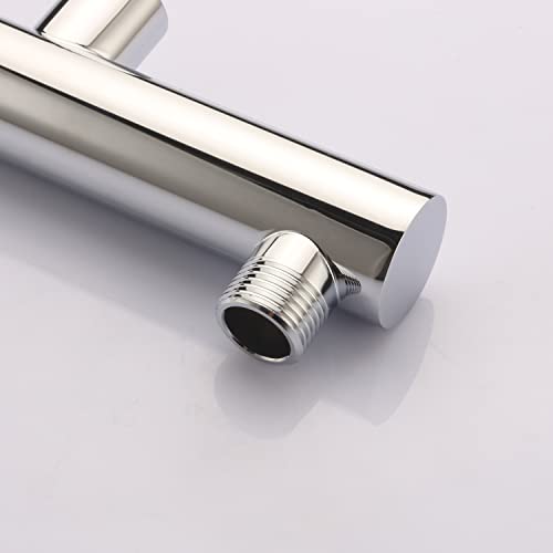 Dual Shower Head Manifold with Brass Shut Off Valve for 2 Fixed Shower Head Showering System Double Sprayer Manifold, Chrome - color: Chrome