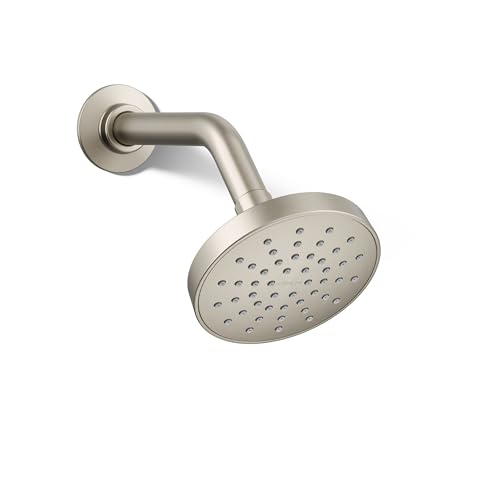 KOHLER K-33641-G-BN Elate® Single-Function Showerhead, 1.75 GPM, Powerful Flow Shower Head, Easy Maintenance, Sleek Design, Vibrant Brushed Nickel - color: Vibrant Brushed Nickel, size: 1.75 GPM