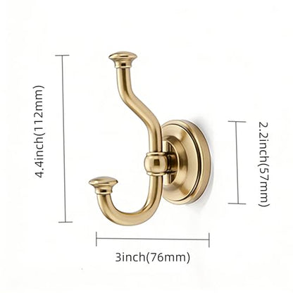 1 Pack 4-1/2 Inch Zinc Alloy Champagne Bronze Towel Hooks | Solid Metal | Wall Mount | Robe Hooks | Coat Hooks | For Bathroom, Shower, Bedroom, Entryway | Bathroom Hardware Accessories - color: Champagne Bronze