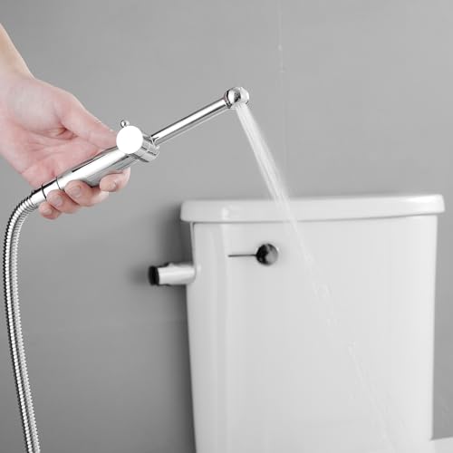 Chrome Bidet Sprayer Set,Handheld Bidet Taps | Attachment for Toilet,Solid Brass,Adjustable Water Pressure,Multi-use Sprayer for Feminine Care,Cloth Diaper & Pet Washing - color: Polished Chrome