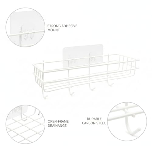 Adhesive Corner Shelf, Carbon Steel Wall Mount Storage Organizer for Bathroom Shower and Kitchen (1 PC) - size: 10.63 x 4.72 x 4.33 in