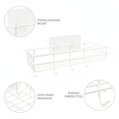Adhesive Corner Shelf, Carbon Steel Wall Mount Storage Organizer for Bathroom Shower and Kitchen (1 PC) - size: 10.63 x 4.72 x 4.33 in