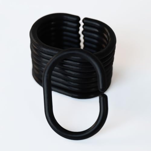 Plastic Shower Curtain Hooks C Shape Shower Curtain Rings for Bathroom Shower Rod Window Curtains Hanger (Black, 12pack) - color: Black, size: 12pack