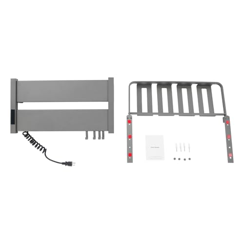 Electric Heated Towel Warmer Rack w/LED Touch Screen, Wall-Mounted Foldable Heated Towel Rack w/95-158℉ Temperature Adjustments ＆ 0-2h Timer for Bathroom Shower Hot Tub (Black, Foldable) - color: Black, size: Foldable
