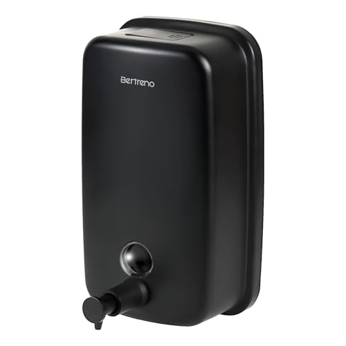 Commercial Soap Dispenser Wall Mount Stainless Steel Soap Dispensers Liquid Manual Anti-Leak Pump Hand Soap Dispenser for Bathroom Kitchen Black (35 fl.oz./1000ml) - color: Black, size: 1000ml