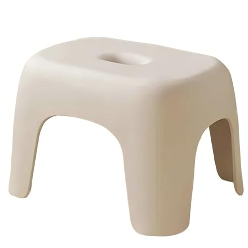 Plastic Step Stool, Heavy-Duty ABS Bathroom Shower Stool, Non-Slip Bath Seat with Rubber Pads, 12.2x9.25x7.68 Inch,