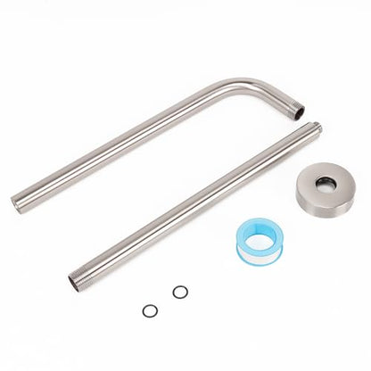 NearMoon Shower Arm, Extra Extension Arm with Flange, Stainless Steel Wall-Mounted Showerhead Extender Pipe (24 Inch, Brushed Nickel) - color: Brushed Nickel, style: 24 Inch