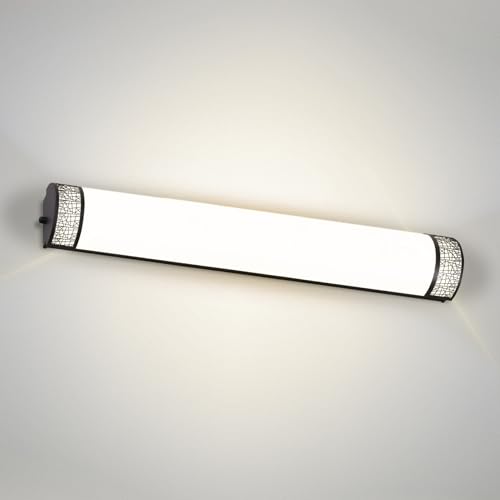 ASD 36 Inch LED Bathroom Vanity Light, 5CCT 2700K-5000K 30W, Dimmable Bathroom Light Fixtures, Modern Vanity Lights for Bathroom Lighting Fixtures Over Mirror, Wall Light Bar, Black, ETL - color: 36 Inch - Matte Black, size: 1 Pack