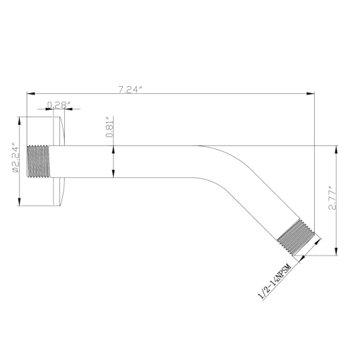 Joyrain Shower Arm with Flange, 304 Stainless Steel Extension Pipe for Fixed Shower Head, Wall-Mounted (6 inch and 8 inch Options) (Matte Black, 8 inch) - color: Shower Armm (8-In), size: Matte Black
