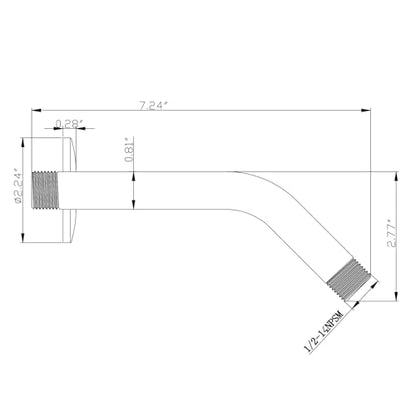 Joyrain Shower Arm with Flange, 304 Stainless Steel Extension Pipe for Fixed Shower Head, Wall-Mounted (6 inch and 8 inch Options) (Matte Black, 8 inch) - color: Shower Armm (8-In), size: Matte Black