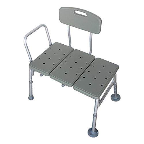 Bath Chair,Adjustable Handicap Shower Chair Seat Bench Transfer Bench with Arms and Backs,3 Blow Molding Plates Aluminium Alloy for Seniors Elderly Baby Bathtub Lift Chair (Gray) - color: Gray