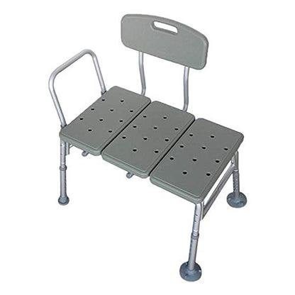 Bath Chair,Adjustable Handicap Shower Chair Seat Bench Transfer Bench with Arms and Backs,3 Blow Molding Plates Aluminium Alloy for Seniors Elderly Baby Bathtub Lift Chair (Gray) - color: Gray
