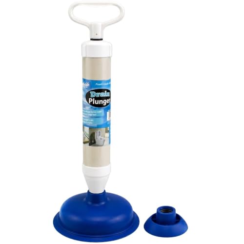 Dependable Industries inc. Essentials High Pressure Pump Plunger & Drain Clog Remover for Toilet Sink Tub Shower, 2 Heads