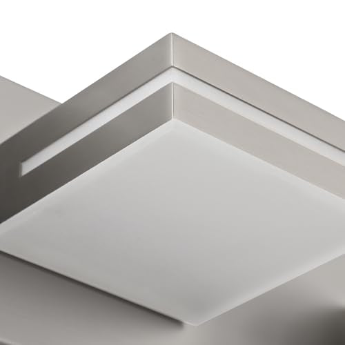 SineRise LED Modern Bathroom Vanity Light Fixtures, Modern Acrylic Bathroom Wall Lighting Fixtures Over Mirror, 2-Light, 15.5-Inch, Nickel, 100%-0% White - color: Nickel, 100%-0% White, size: 2-Light, 15.5-Inch