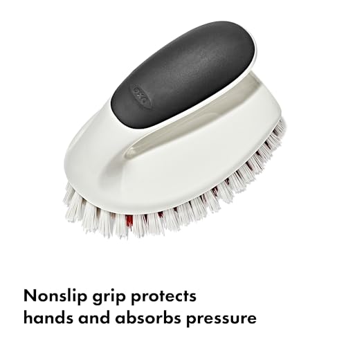 OXO Good Grips All-Purpose Scrub Brush – 2-Pack, Crevice Cleaning, Bathroom Cleaning, Scrub Brush with Handle, Brushes to Scrub Your Kitchen or bathrooms - size: 2 Pack