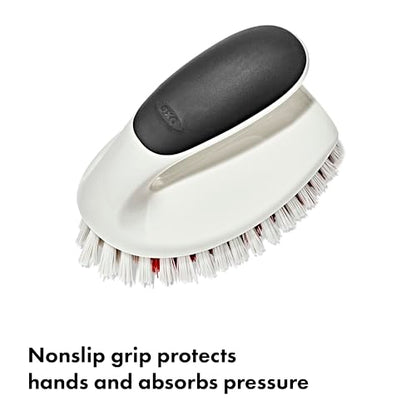 OXO Good Grips All-Purpose Scrub Brush – 2-Pack, Crevice Cleaning, Bathroom Cleaning, Scrub Brush with Handle, Brushes to Scrub Your Kitchen or bathrooms - size: 2 Pack
