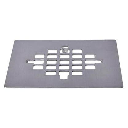 4-1/4 Inch Square Snap-in Shower Drain Brushed Nickel | 304 stainless steel Shower Strainer Grid, large flow anti-clog, 4.25 inch square size fits most household shower drains - color: Brushed Nickel
