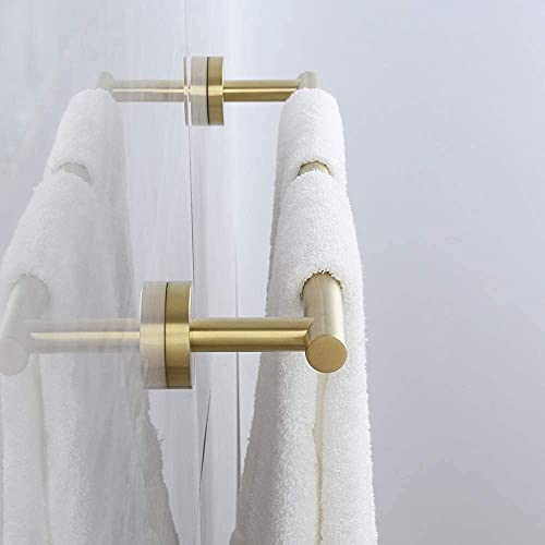 Cilee 2 Pieces Brushed Gold Bathroom Towel Bar, 24 Inch Towel Holder | Double Towel Racks, Bathroom Towel Holder, Towel Hanger for Bathroom Stainless Steel Wall Mount - color: Gold, size: 24inch