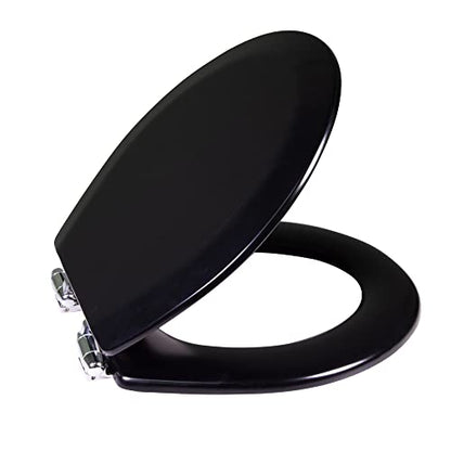 Design House Dalton Round Toilet Seat, Black | Surface, Traditional, Wood, Hardware, 561241-BLK - color: Black