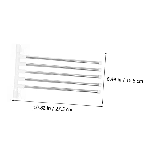 Tofficu Stainless Steel Rotating Wall Mounted Towel Rack with Bars Durable Bathroom Towel Holder for Quick Saving Organizer for Stylish Bathroom Storage