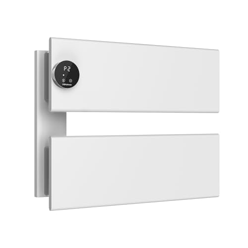 K&KALONZO Electric Towel Warmer, 18.35" W x 14.6" H Wall-Mounted Towel Heater with Built-in Timer, Waterproof Aluminum Towel Warmer for Bathroom, Support Plug-in and Hardwired, White, K2-L-W - color: White, size: 2-Bar