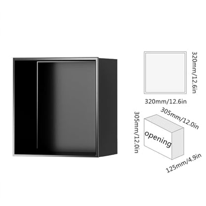 304 Stainless Steel Shower Niche, Single Recessed Shower Shelf for Bathroom, Wall Niche Insert - Home Storage, No Tile Needed,Black - color: Black