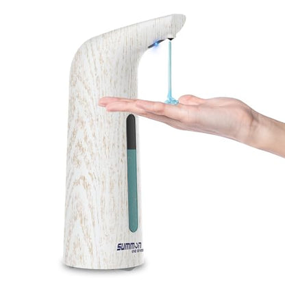 Automatic Liquid Soap Dispenser, 4-Level,13.5oz Touchless | Plastic,400ml Electric Battery Operated Hand & Dish Countertop Soap Dispensers with Sensor for Bathroom,Kitchen Sink - color: White Grain, style: Battery