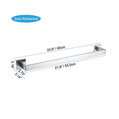 TASTOS 23.6 Inch Black Single Towel Bar Rack, SUS 304 Stainless Steel Bathroom Towel Bar Heavy Duty Towel Holder Kitchen Towel Rod, Wall Mount with Screws Towel Bar Rod Brushed Nickel Finish… - color: Brushed Nickel, size: 23.6-Inch