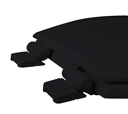 1F1E7-90 Premium Molded Wood Elongated Toilet Seat with Slow Close Hinge & OSG, Black - color: Black, style: ELONGATED