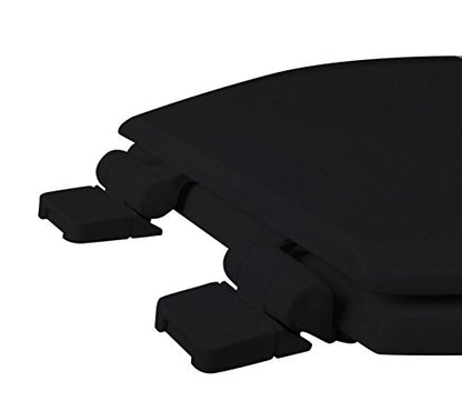 1F1E7-90 Premium Molded Wood Elongated Toilet Seat with Slow Close Hinge & OSG, Black - color: Black, style: ELONGATED