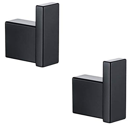RANDOM Matte Black Towel Hooks for Bathrooms Kitchen Black Hooks for Hanging 2 Pack SUS 304 Stainless Steel Wall Hooks Modern Bathroom Hardware Accessories Coat Robe Hook Wall Mounted.96009-8MB - color: Single Hook-Matte Black