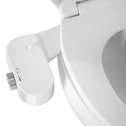 Bidet Toilet Seat Attachment with Rear and Feminine Wash, Bidet Attachment for Toilet with Self-Cleaning and Adjustable Bidet Sprayer & 21°Angle Control (Chrome) - color: Chrome
