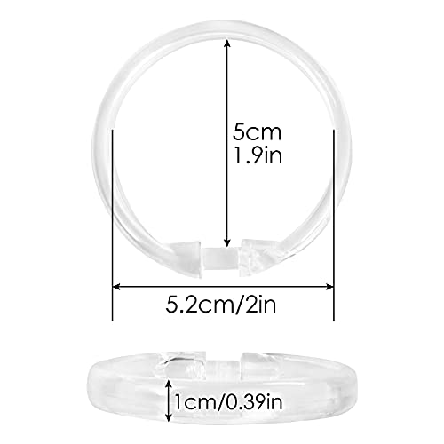 Clear Plastic Shower Curtain Rings, 12 PCS Circular Plastic Shower Curtain Hooks for Bathroom Shower Curtain Rod, Clear Shower Hooks for Shower Curtain, O Shaped Shower Rings for Curtain - color: Clear