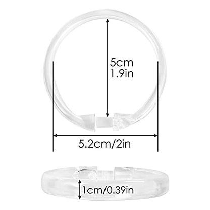 Clear Plastic Shower Curtain Rings, 12 PCS Circular Plastic Shower Curtain Hooks for Bathroom Shower Curtain Rod, Clear Shower Hooks for Shower Curtain, O Shaped Shower Rings for Curtain - color: Clear