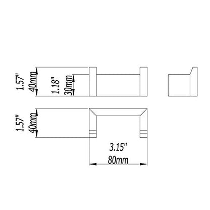 Matte Black Double Towel Hook for Bathroom,Modern Coat Robe Hook Wall Mounted,073010-MB Ler Series - size: Double Robe Hook - Ler Series