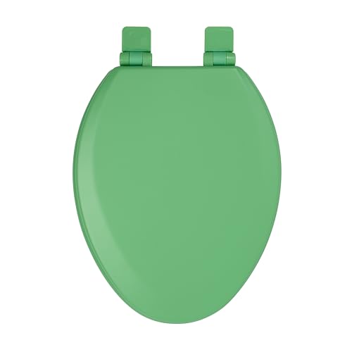Toilet Seat, Slow Close, Soft Touch, Ultra-Smooth Matte Finish (No Orange-Peel Texture), Premium Moulded Wood, Quick Release, PIKLiDS (Green, Elongated) - color: Green, size: Elongated