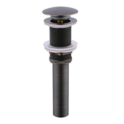 BESTILL Bathroom Sink Drain Stopper, Push Pop Up Drain Without Overflow, Oil Rubbed Bronze - color: Oil Rubbed Bronze, style: without Overflow